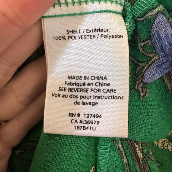 Heartloom Revolve Floral Surplice Wrap Long Sleeve Blouse Green Size M - Picture 10 of 11